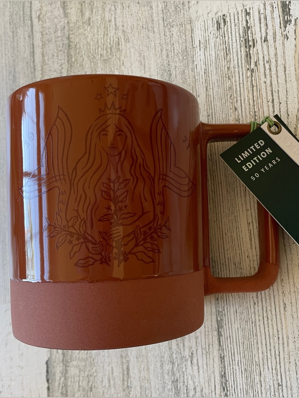 Starbucks Rust Brown Terracotta 50 Years Limited Edition Ceramic Mug NWT